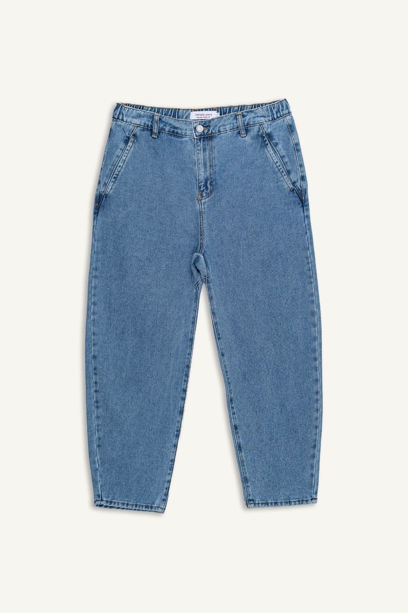 رجالي أزرق بنطلون قصة مريحة فضفاضة