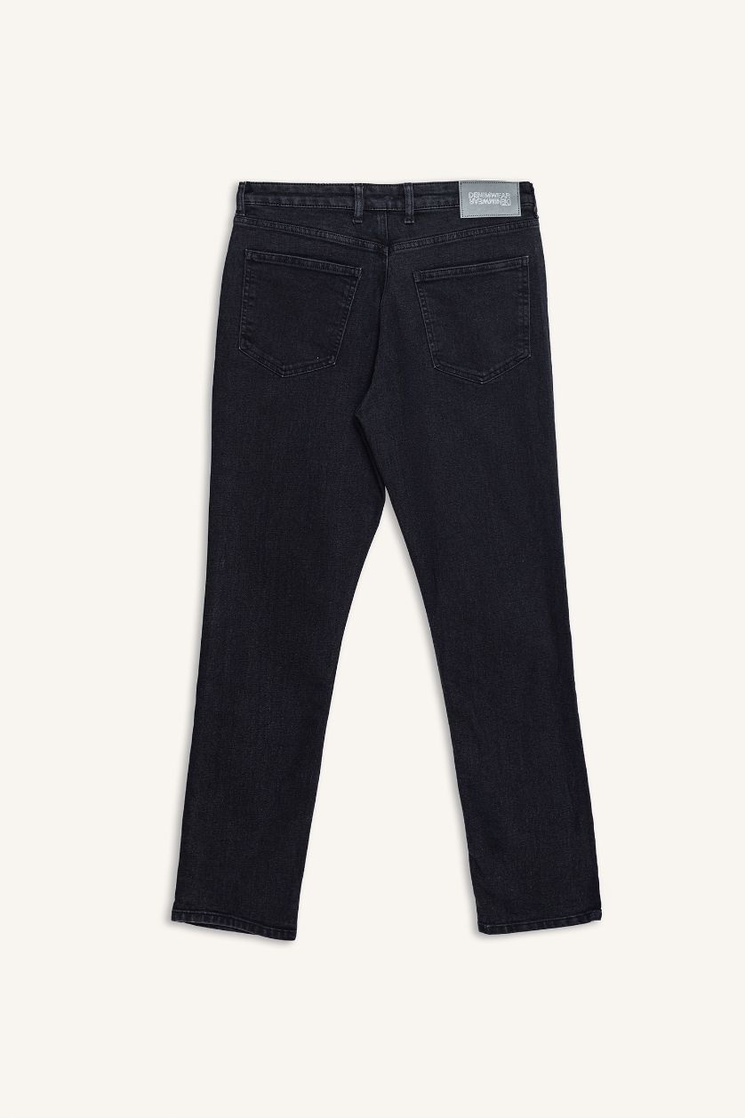 MAN Black Straight Fit Trousers