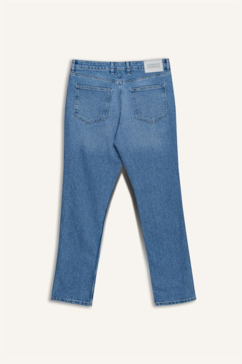 رجالي أزرق فاتح بنطلون قصة مستقيمة