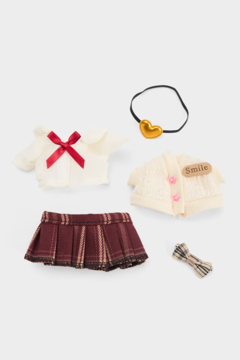 Kadın Karma Kadın Ekose Etek Detaylı Giydirilebilir Charm Anahtarlık Kostümü