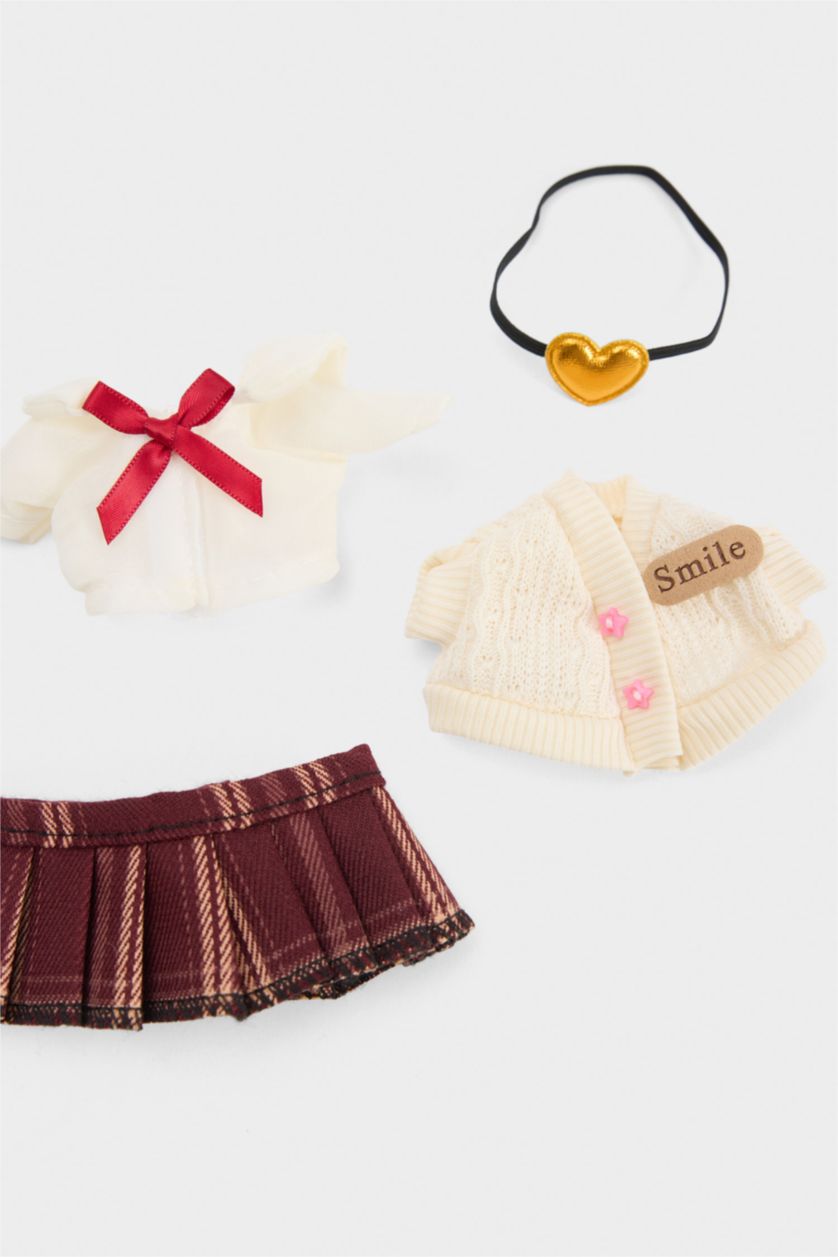 Kadın Karma Kadın Ekose Etek Detaylı Giydirilebilir Charm Anahtarlık Kostümü