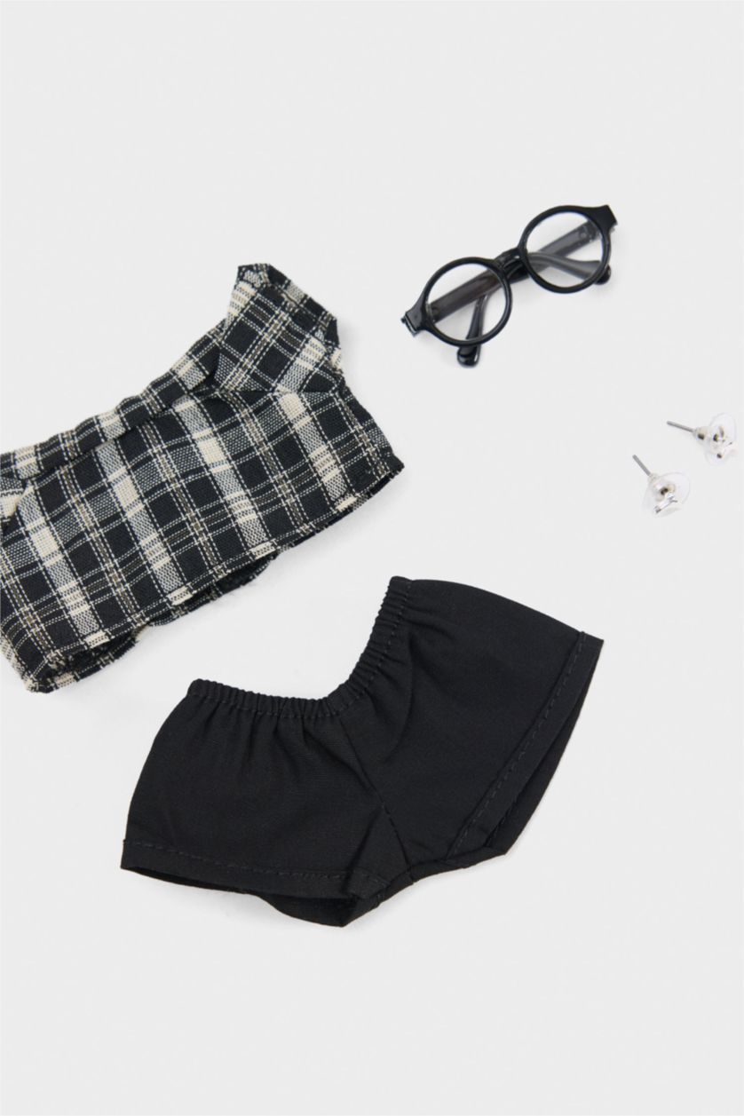 Kadın Karma Kadın Siyah-Beyaz Detaylı Giydirilebilir Charm Anahtarlık Kostümü