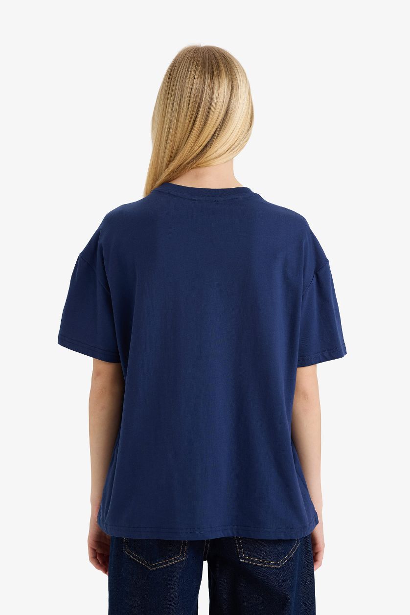 Woman NAVY Oversize Fit Printed Short Sleeves T-Shirt