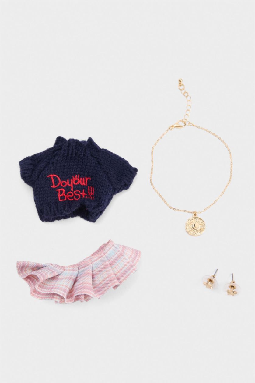 Kadın Karma Kadın Etek-Kazak Detaylı Giydirilebilir Charm Anahtarlık Kostümü