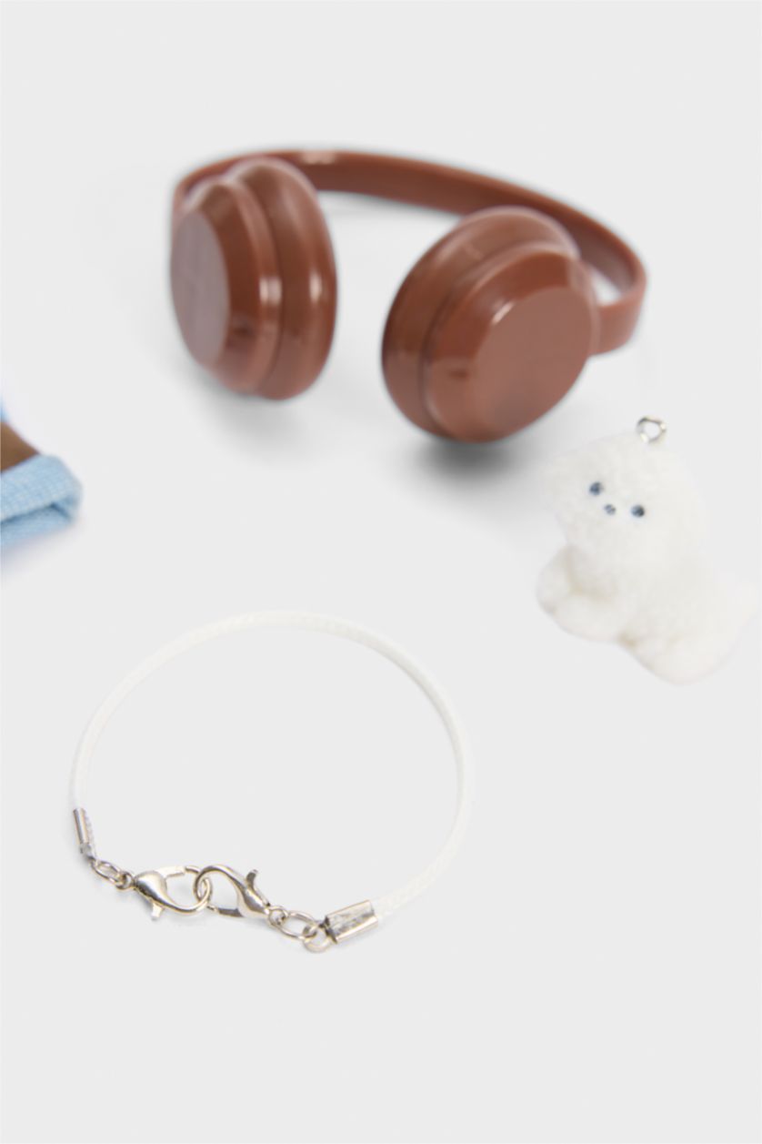 Kadın Karma Kadın Kedi Detaylı Giydirilebilir Charm Anahtarlık Kostümü