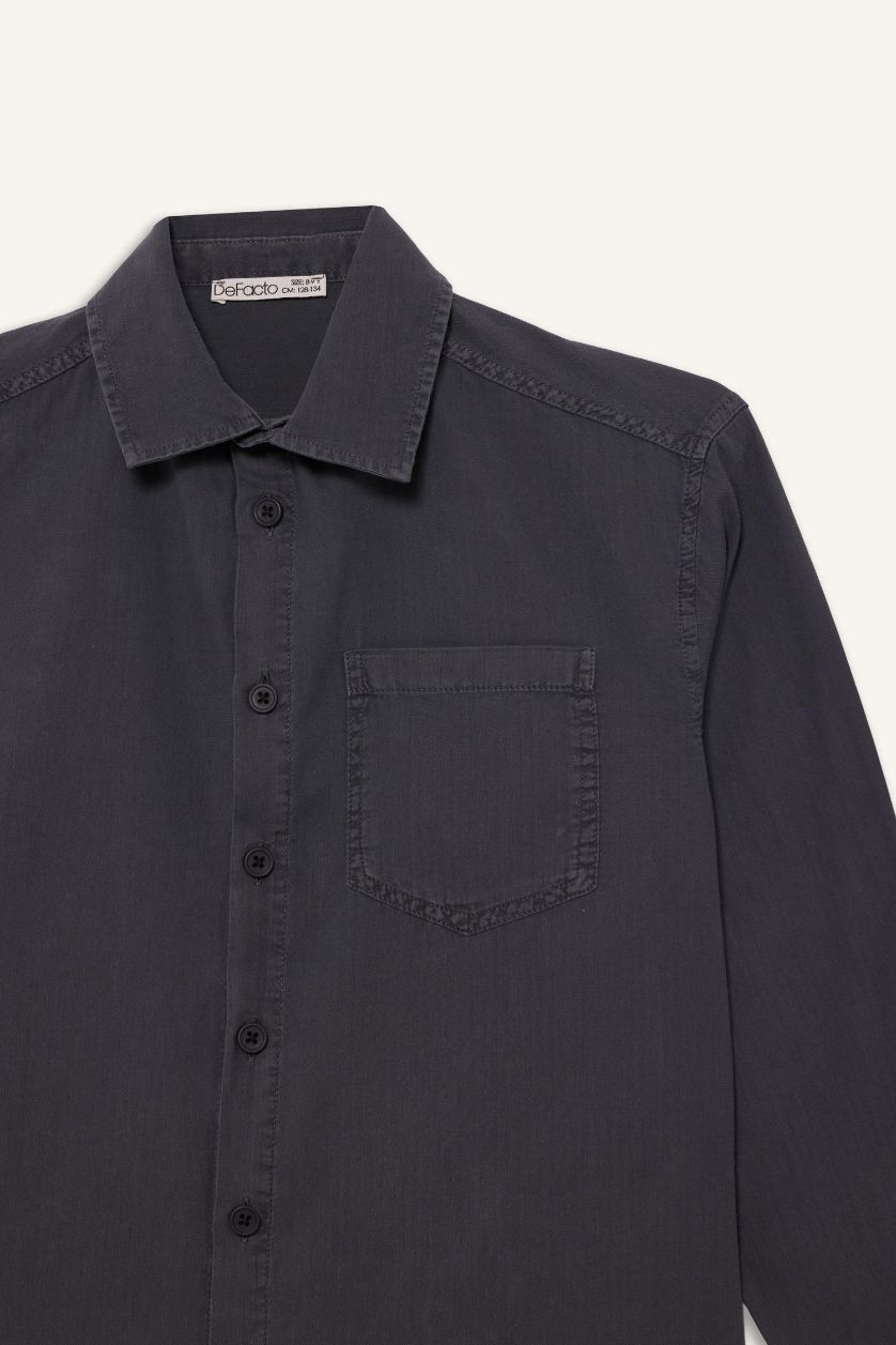 أولادي أنثرا قميص اولادي كم طويل اوفر سايز بياقة بولو