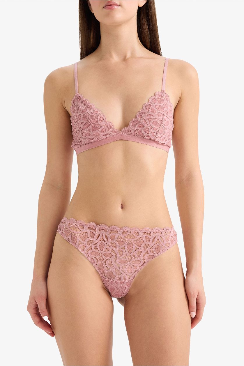 حريمي وردي كلوت برازيلي دانتيل لامع