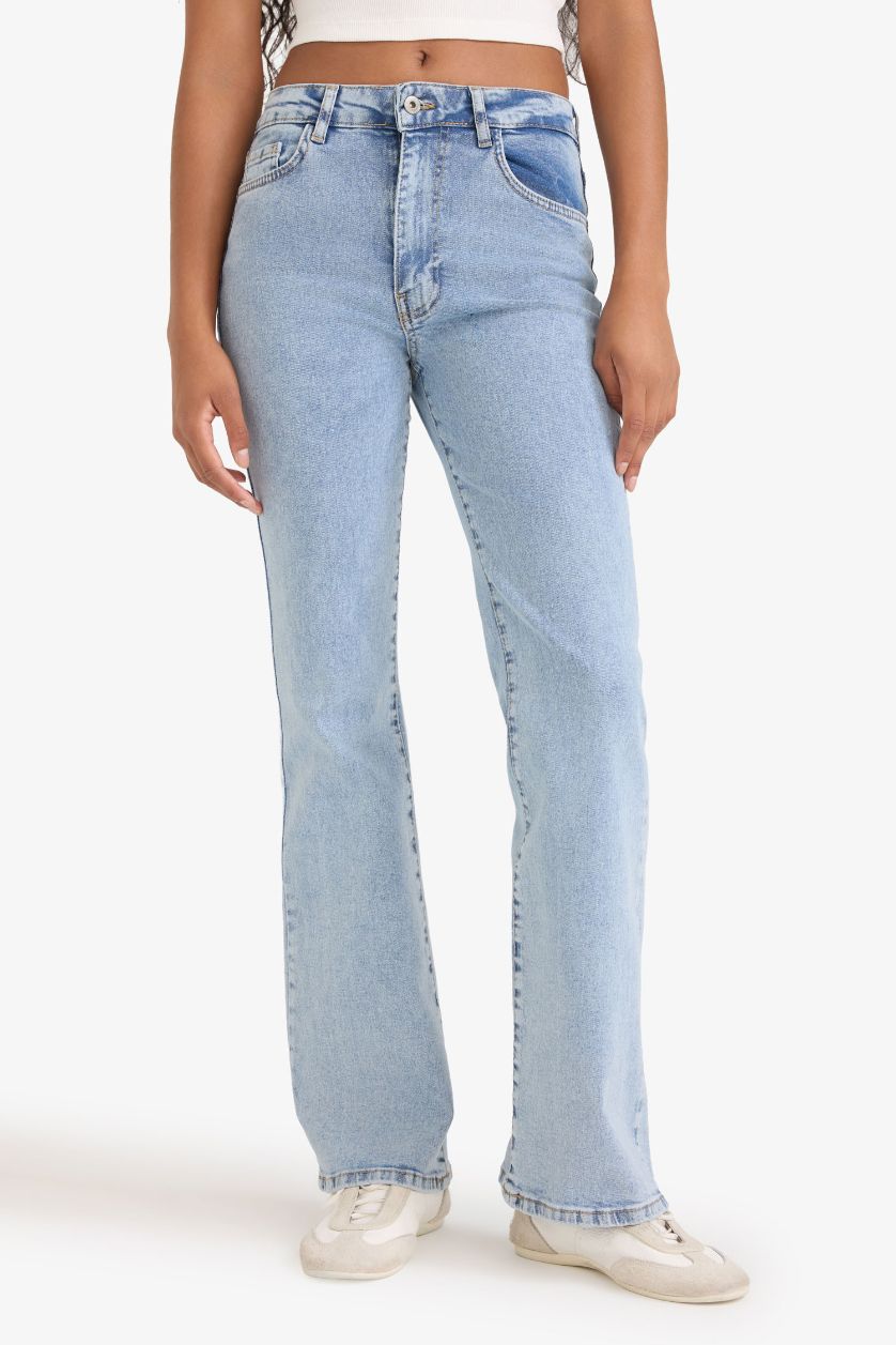 WOMAN Light Indigo High Waist Washed Jeans