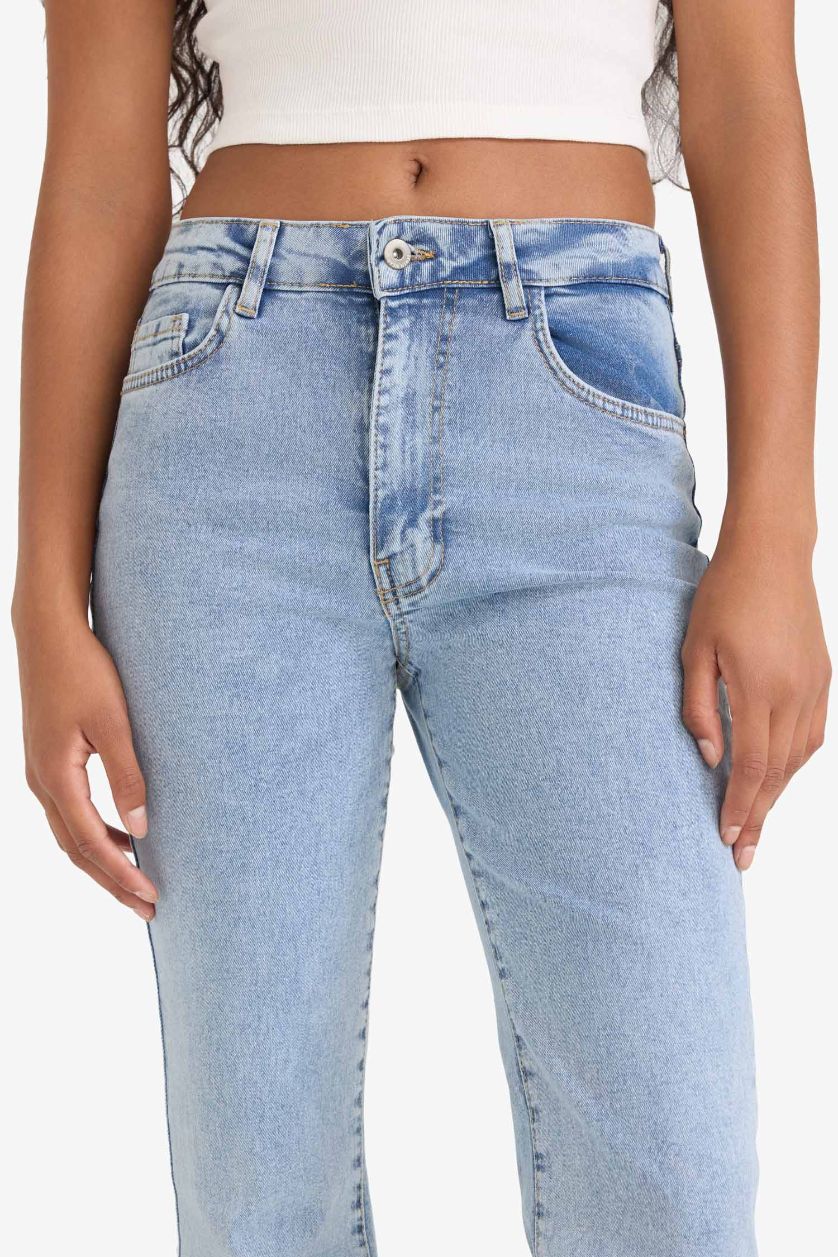 WOMAN Light Indigo High Waist Washed Jeans