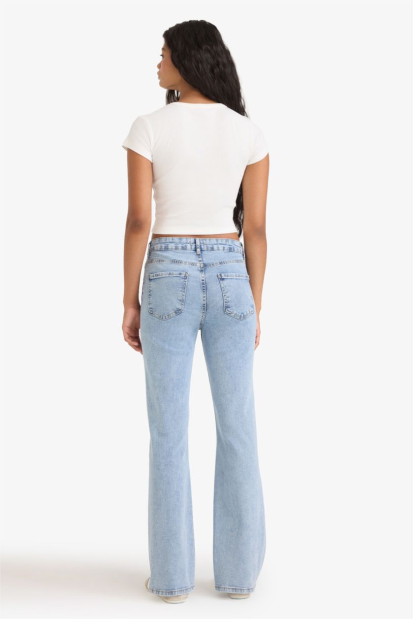 WOMAN Light Indigo High Waist Washed Jeans