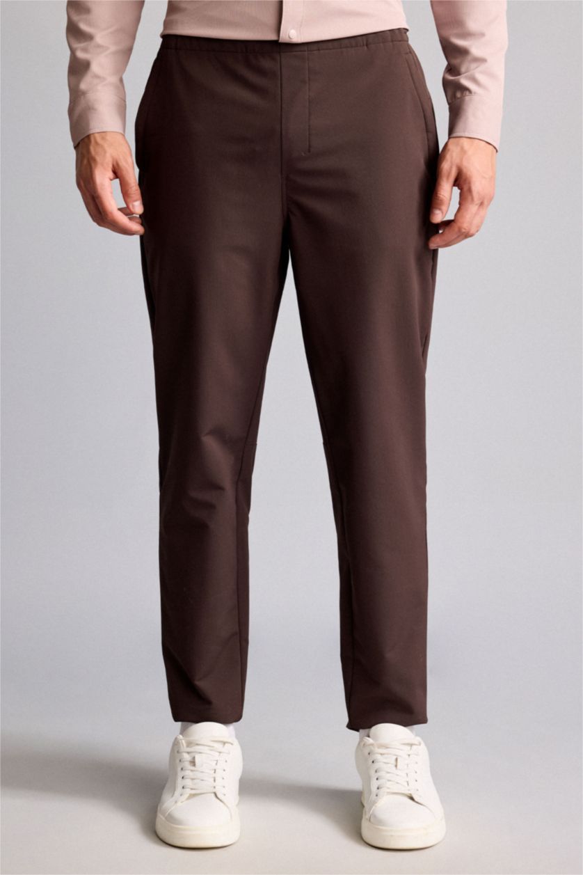 Erkek Kahve Standart Fit Pantolon