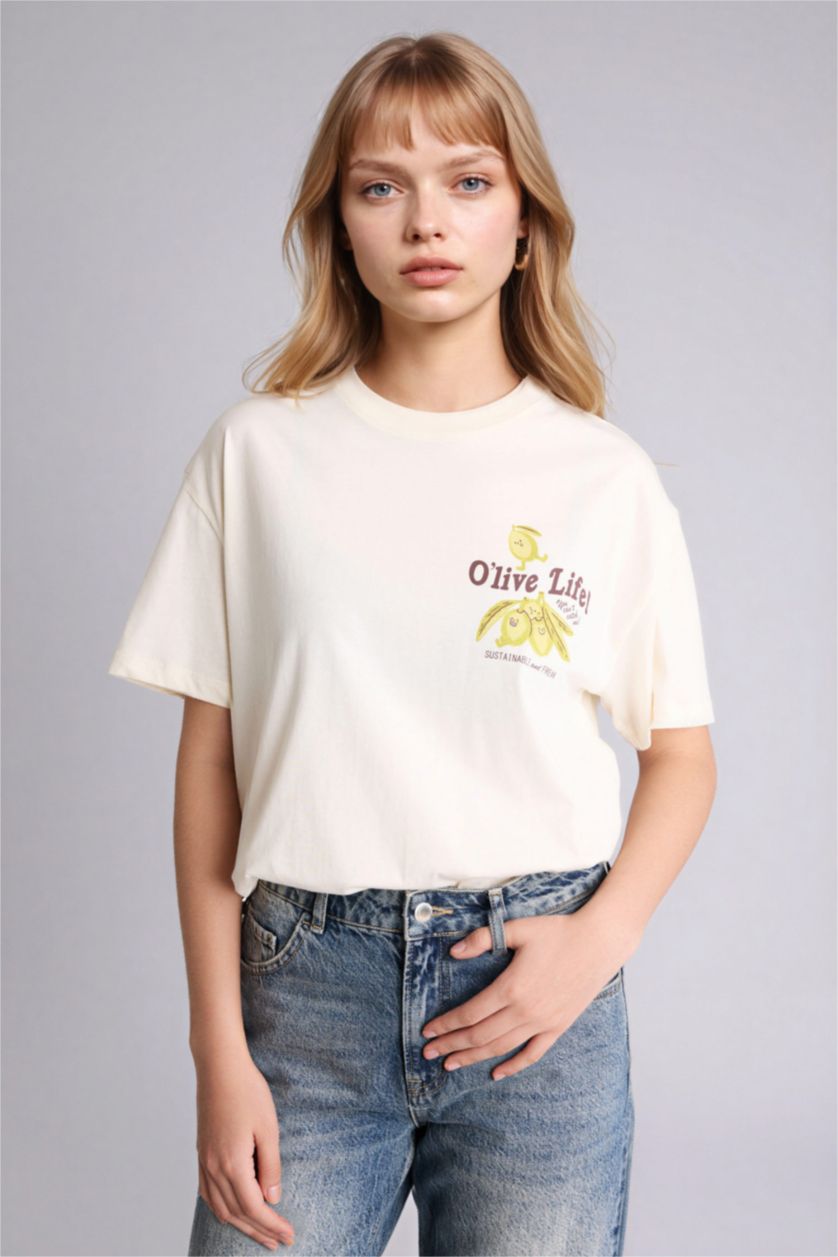 Женщины Бежевый Woman Short Sleeve T-Shirt