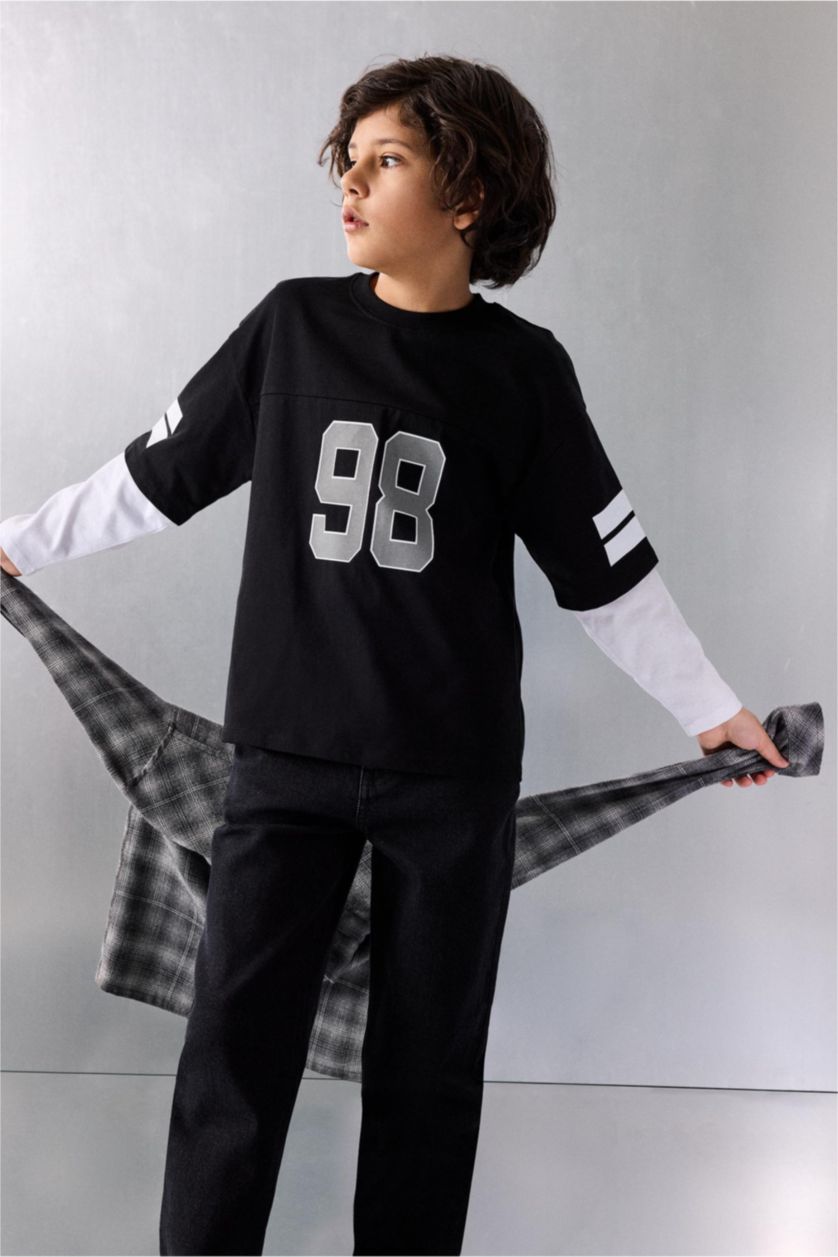BOYS & TEENS Black Boy New Regular Fit Slogan Print T-Shirt