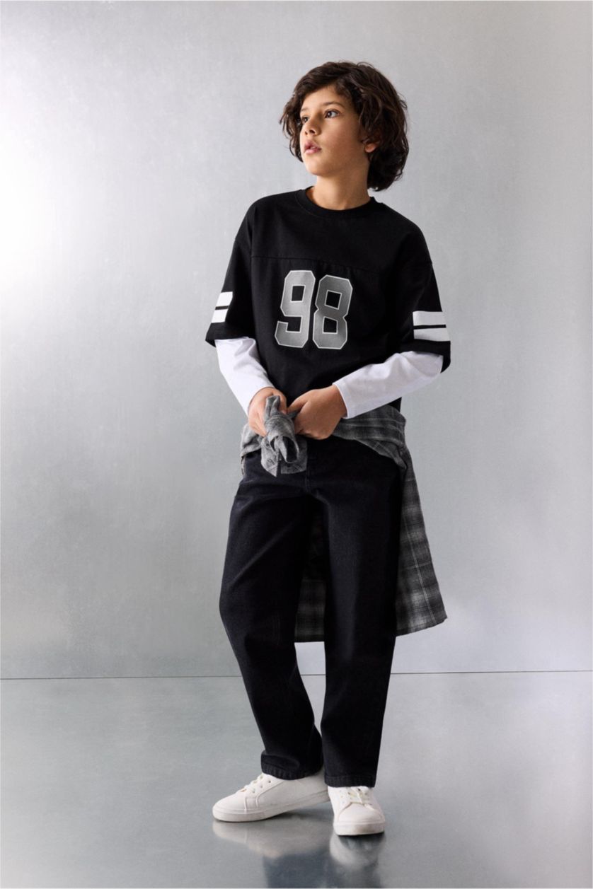 BOYS & TEENS Black Boy New Regular Fit Slogan Print T-Shirt