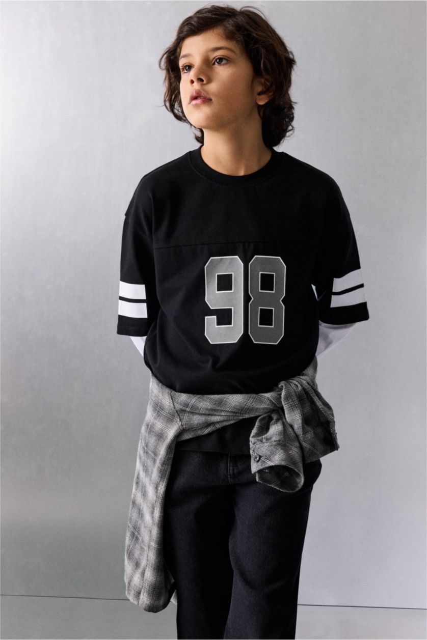 BOYS & TEENS Black Boy New Regular Fit Slogan Print T-Shirt