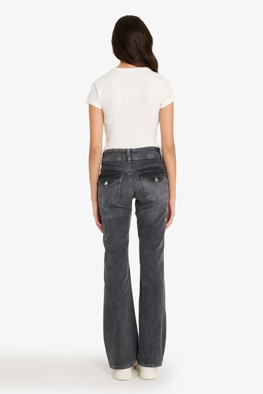 WOMAN Anthracite Low Waist Washed Jeans