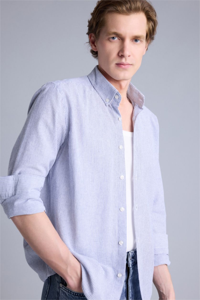 Man Indigo Melange Man Long Sleeve Shirt