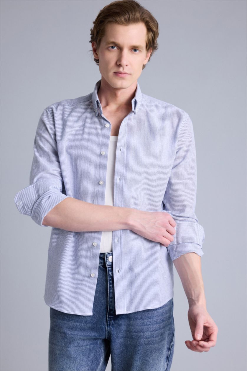 Man Indigo Melange Man Long Sleeve Shirt