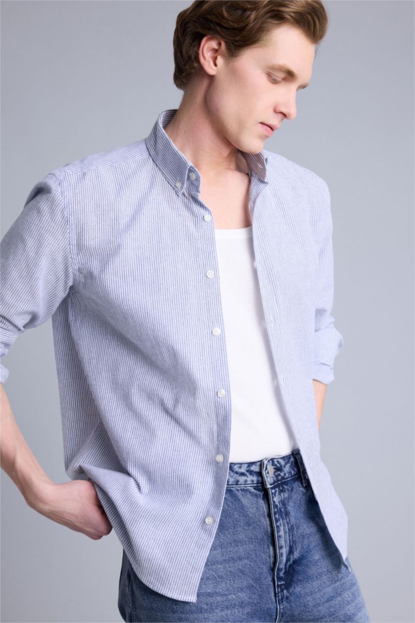 Man Indigo Melange Man Long Sleeve Shirt