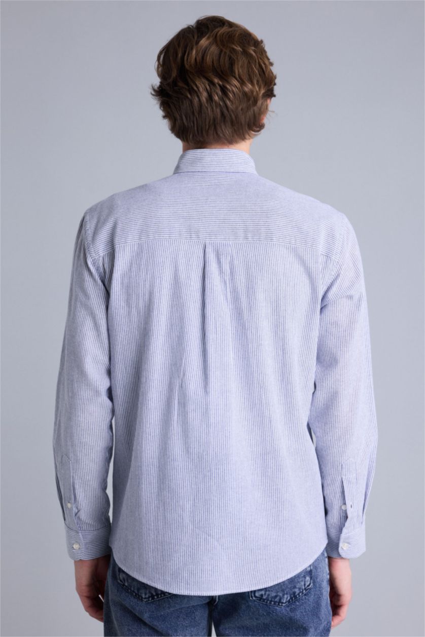 Man Indigo Melange Man Long Sleeve Shirt