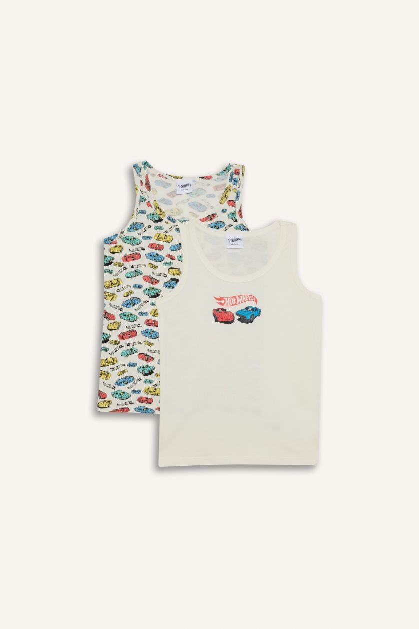 Boys & Teens Blue Boy Hot Wheels 2 Piece Undershirts