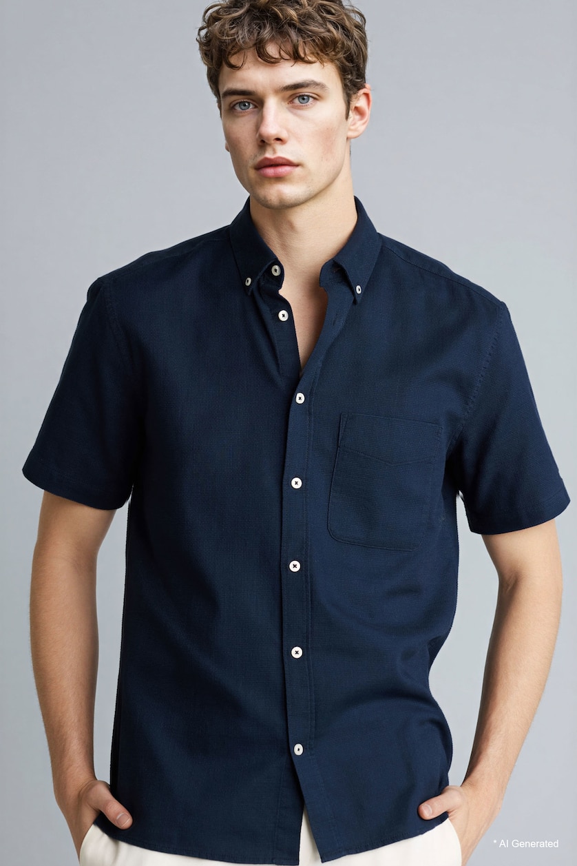 Men NAVY 100% Cotton Shirt