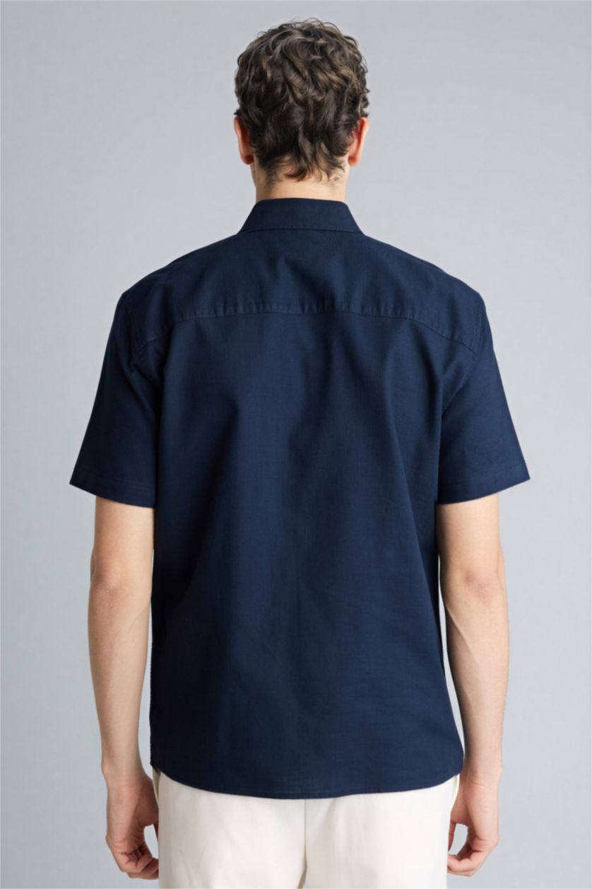 Мужчины Синий Рубашка из 100% хлопка