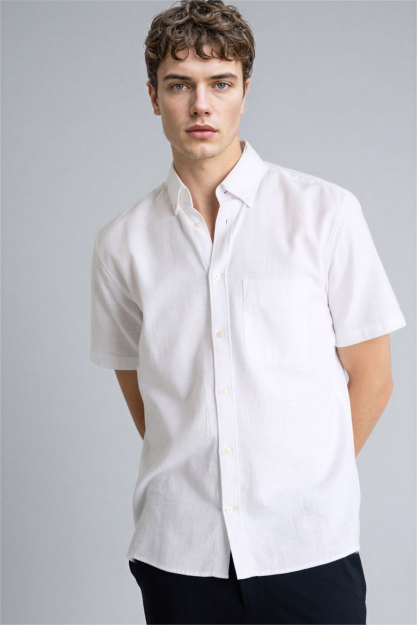 Мужчины Белый Рубашка из 100% хлопка