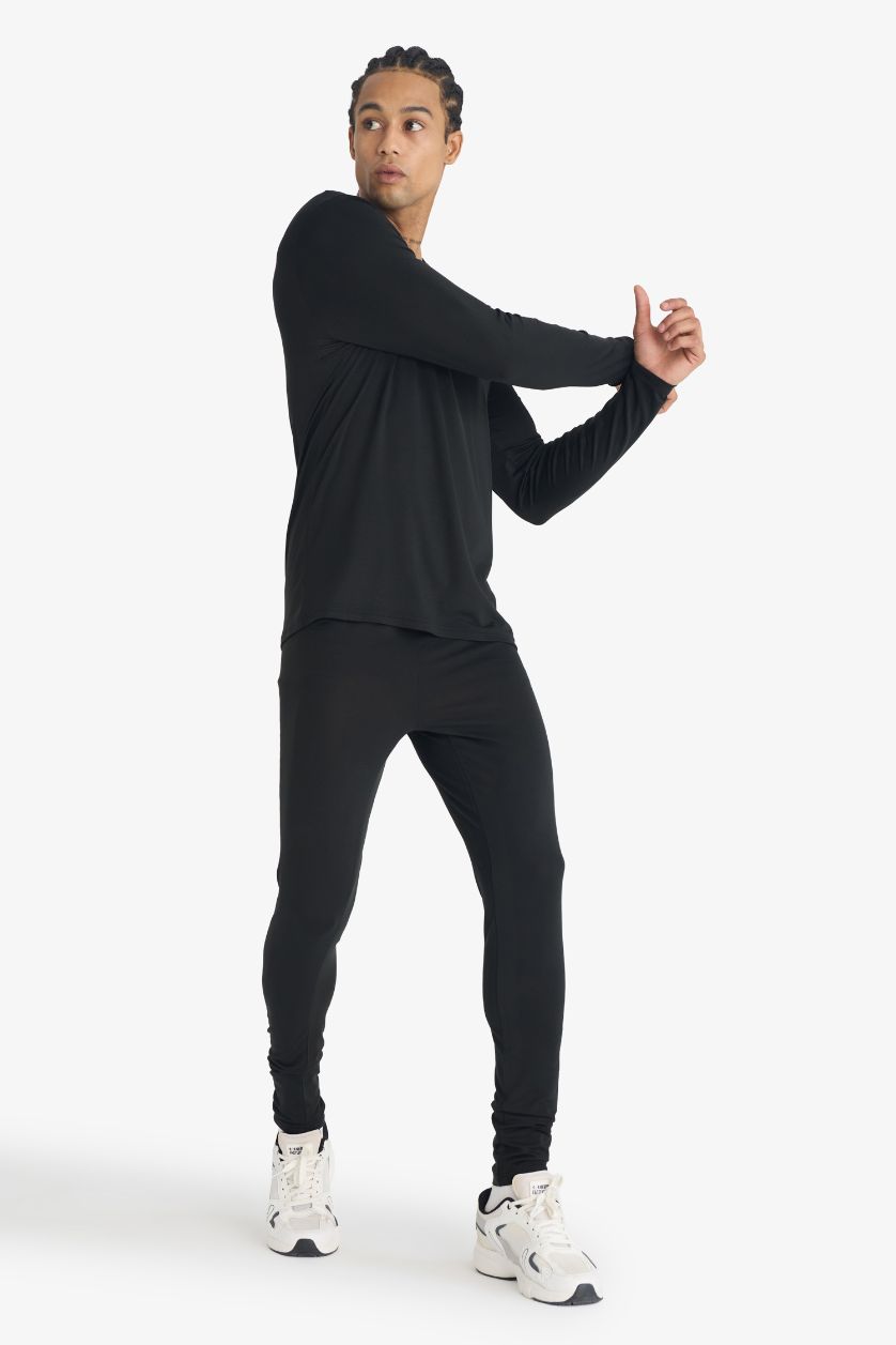 HOMME Noir Collant thermique Coupe régulière