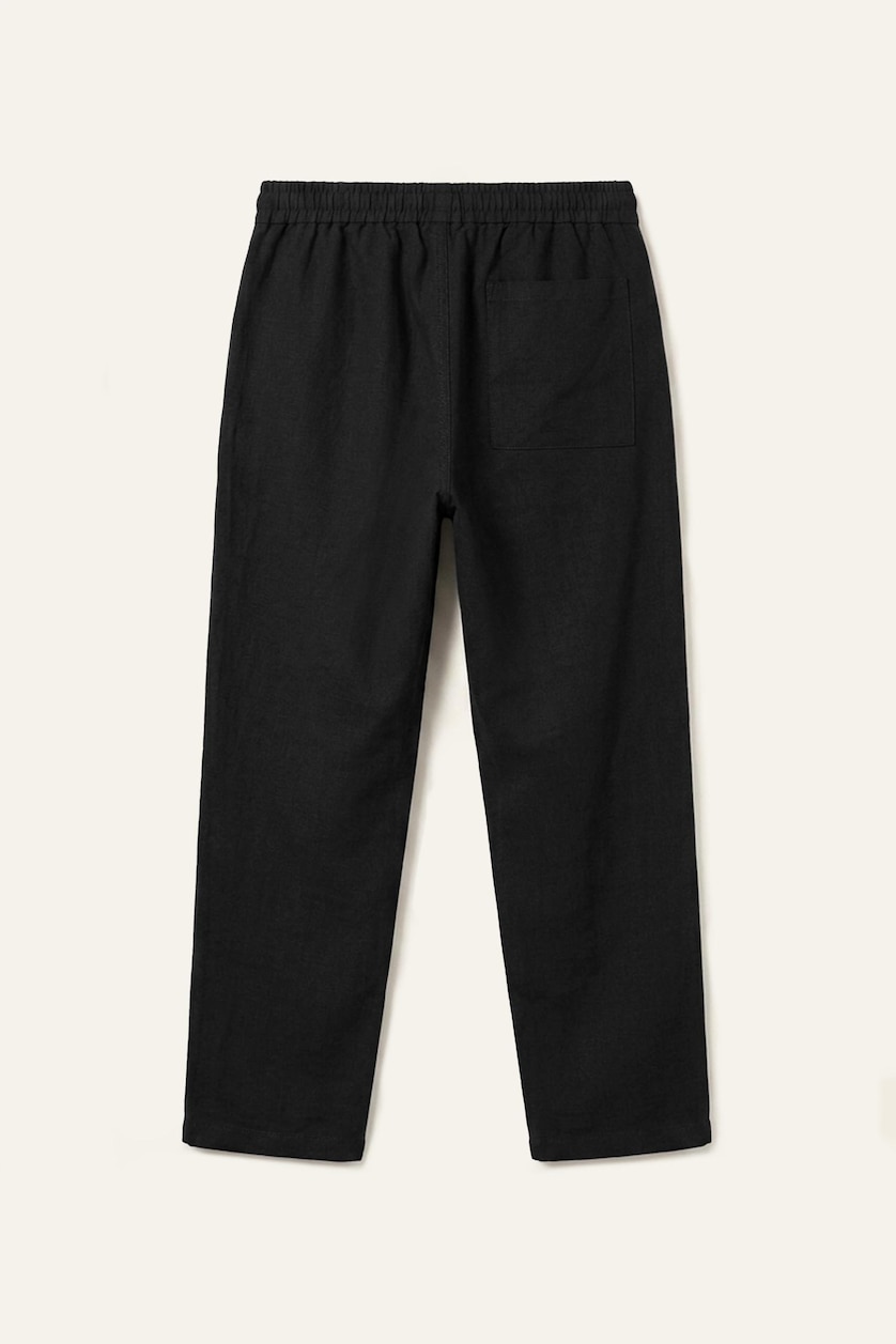 Erkek Siyah %100 Pamuk Baggy Fit Pantolon