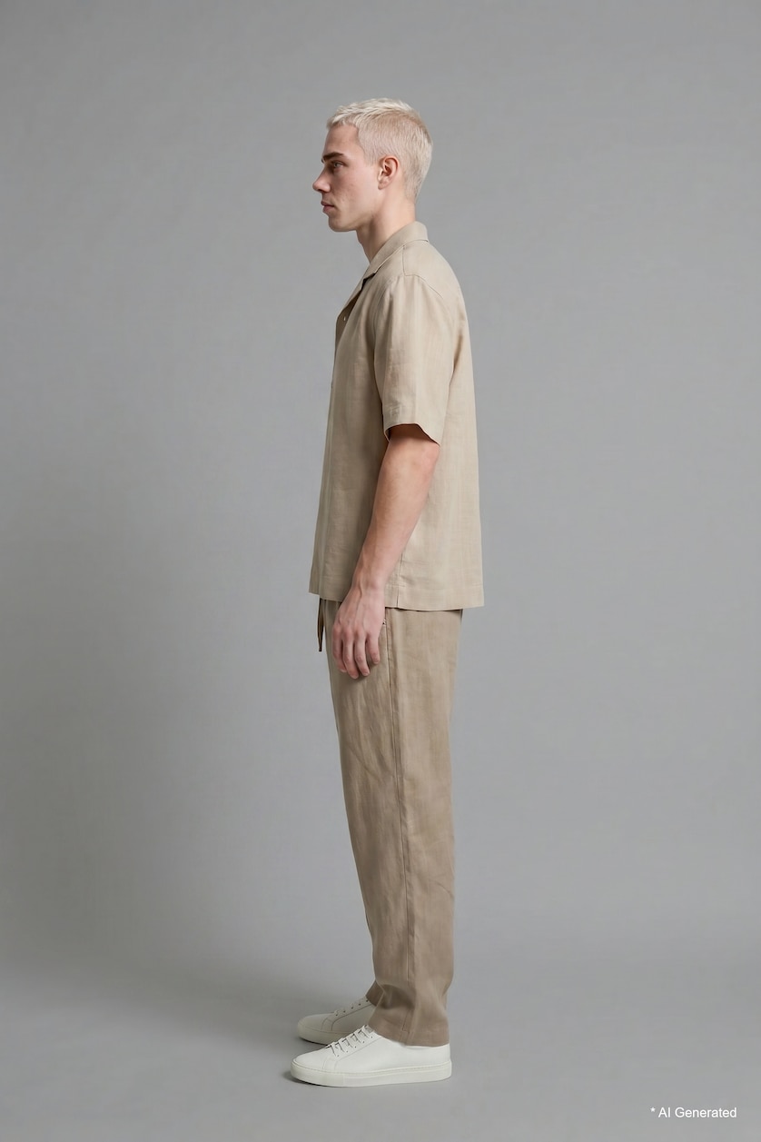 Erkek Meşe Yeşili %100 Pamuk Baggy Fit Pantolon