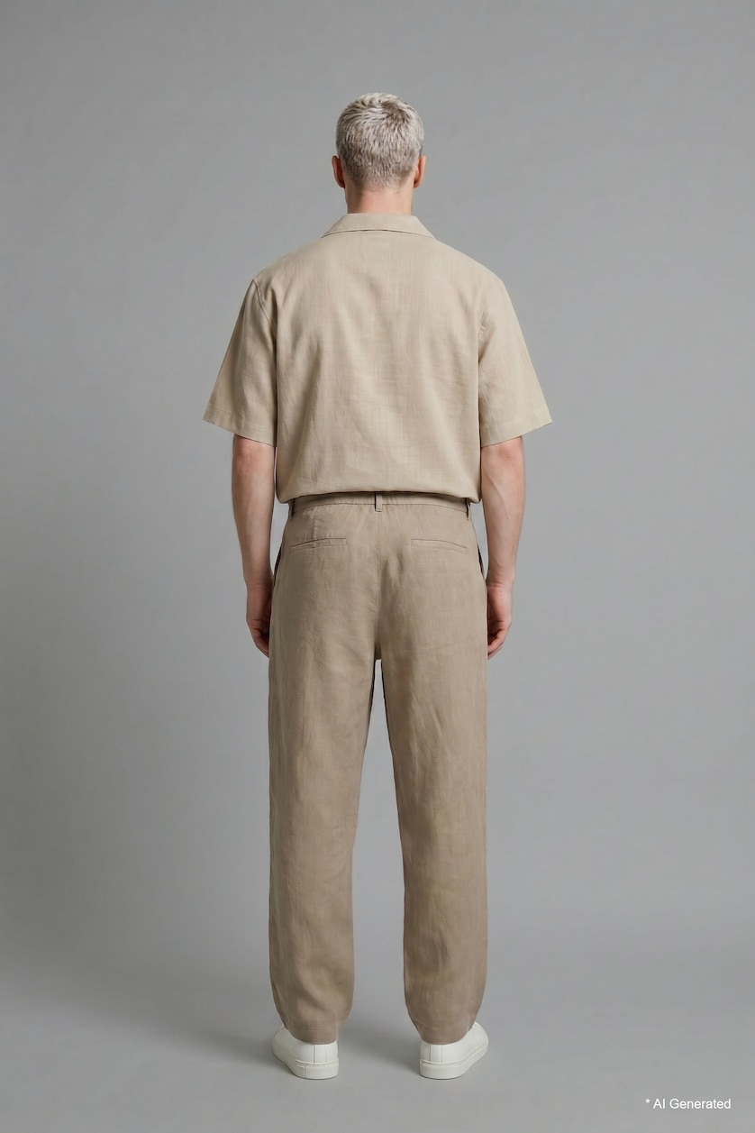Erkek Meşe Yeşili %100 Pamuk Baggy Fit Pantolon
