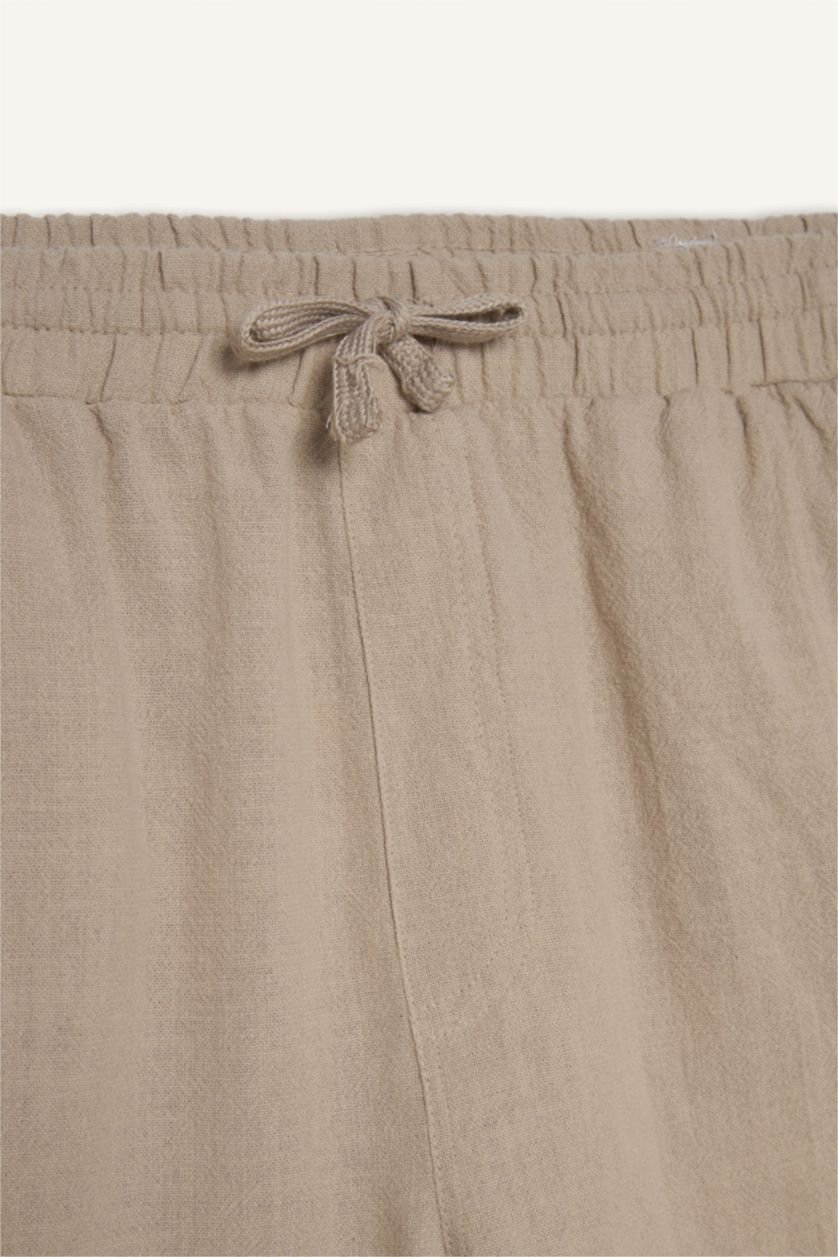 Erkek Kum %100 Pamuk Baggy Fit Pantolon