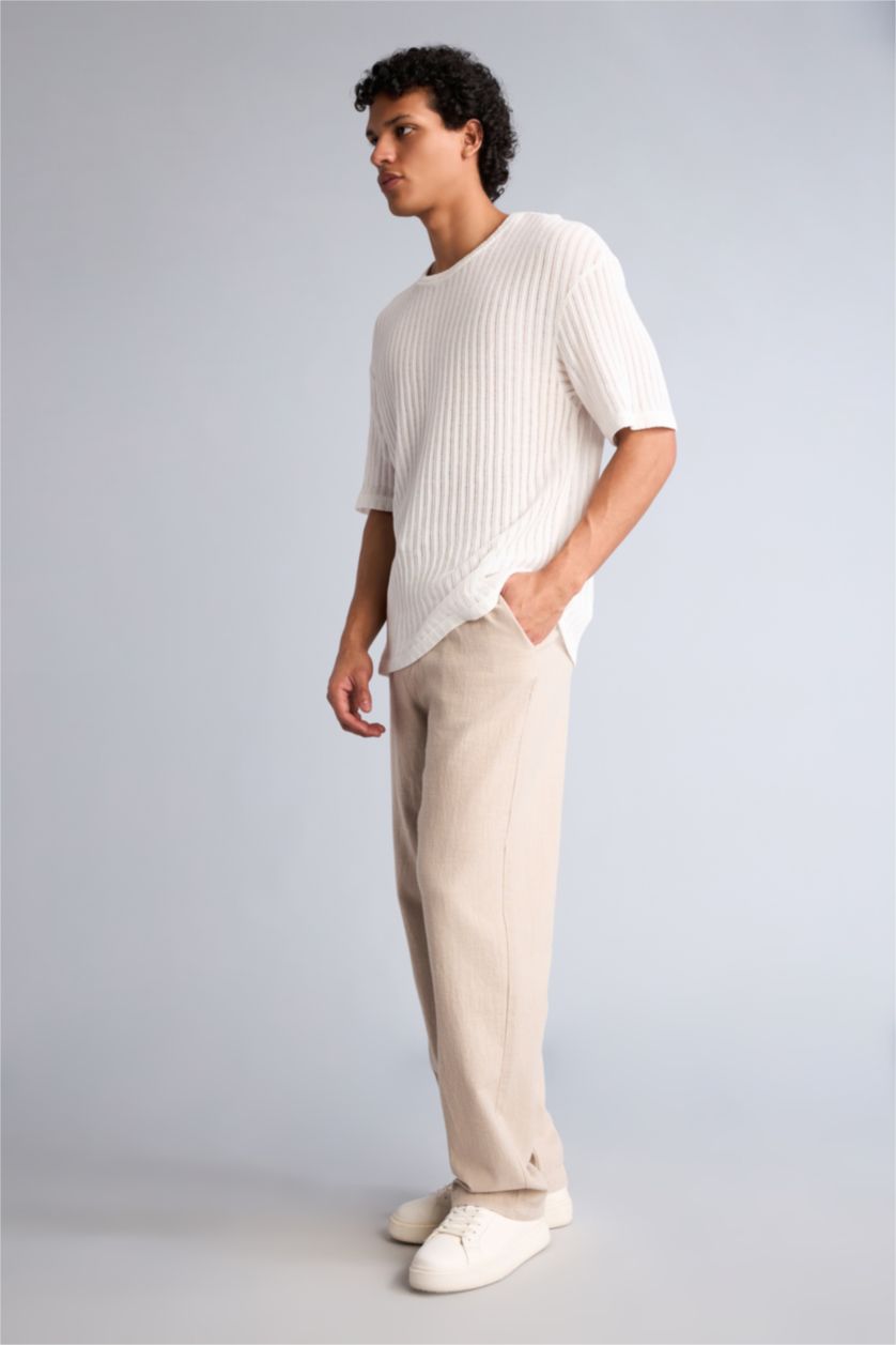 Erkek Kum %100 Pamuk Baggy Fit Pantolon