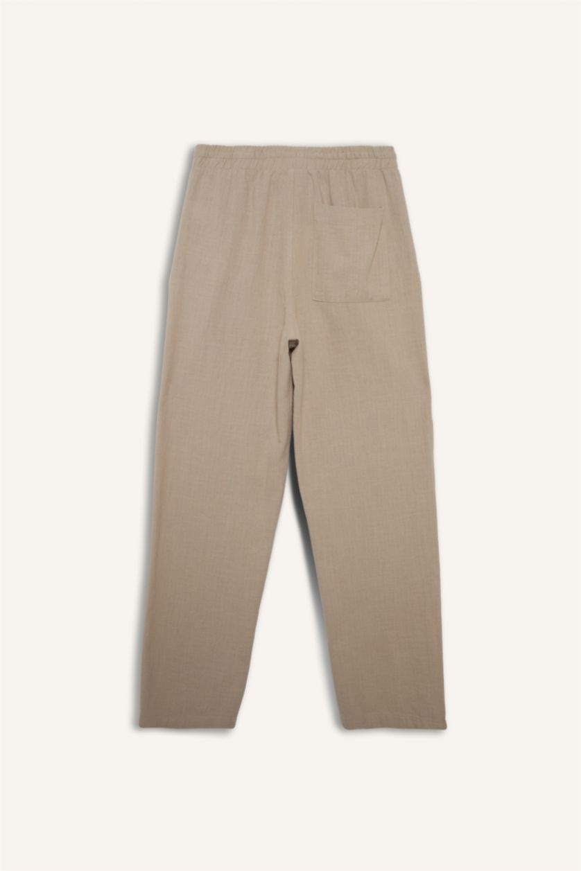 Erkek Kum %100 Pamuk Baggy Fit Pantolon