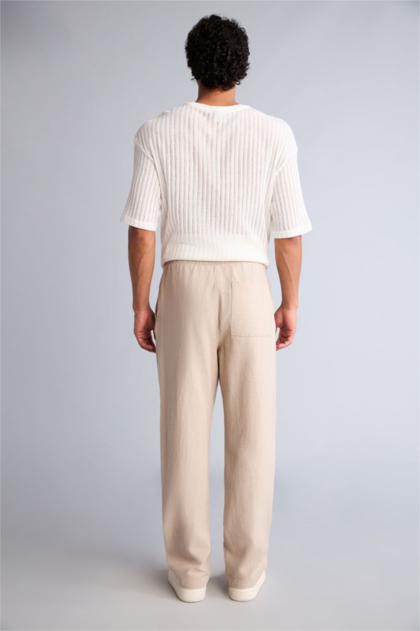 Erkek Kum %100 Pamuk Baggy Fit Pantolon