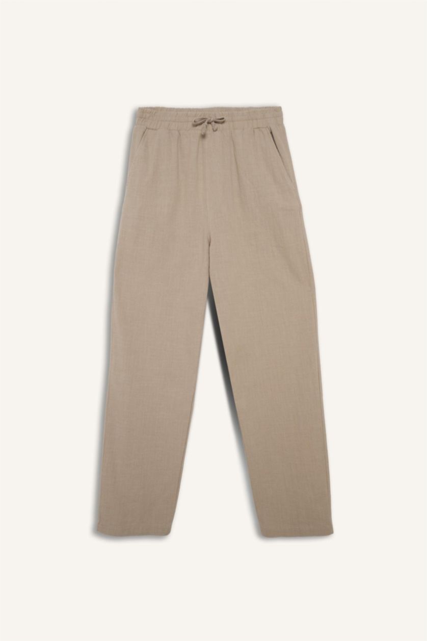 Erkek Kum %100 Pamuk Baggy Fit Pantolon