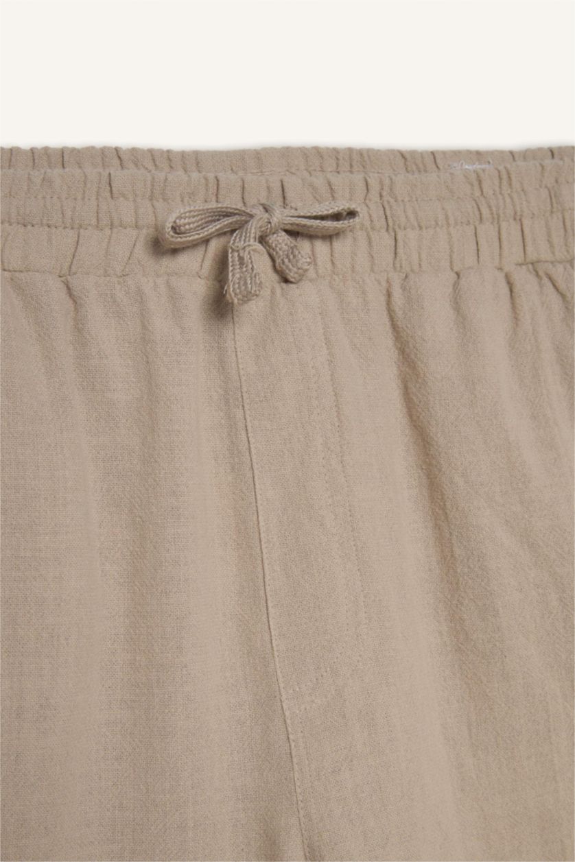 Erkek Kum %100 Pamuk Baggy Fit Pantolon