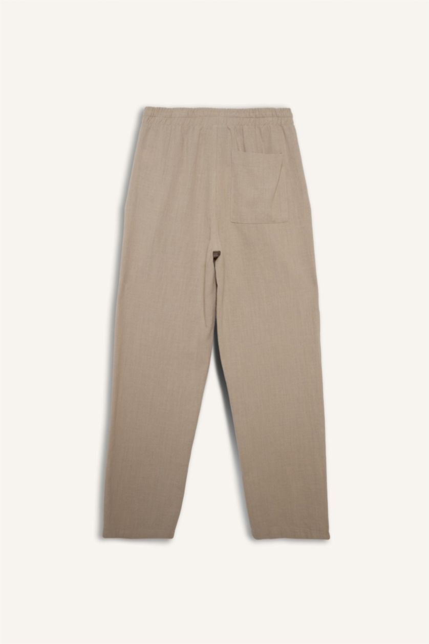 Erkek Kum %100 Pamuk Baggy Fit Pantolon