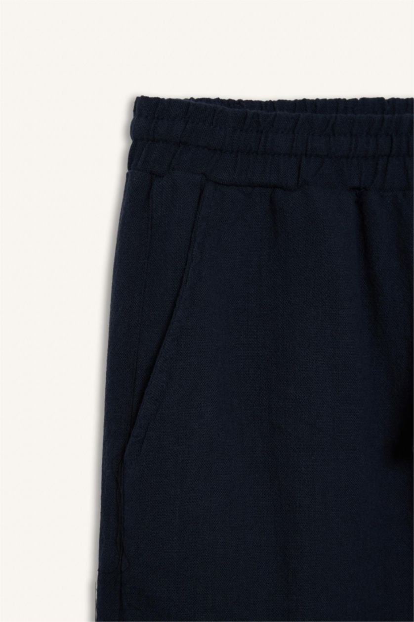 رجال كحلي بنطرون باجي فيت قطن 100%