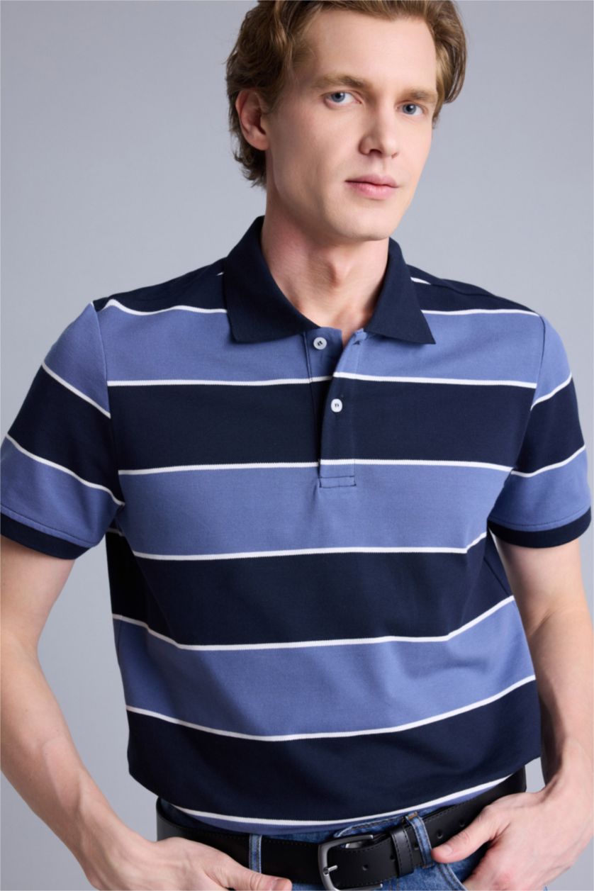 Erkek Lacivert Kısa Kollu Polo Tişört