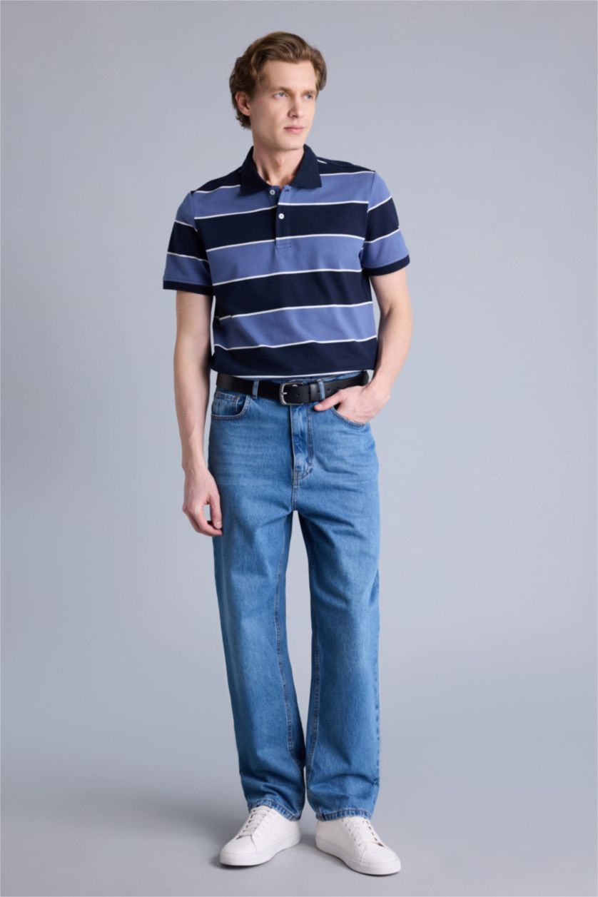 Erkek Lacivert Kısa Kollu Polo Tişört