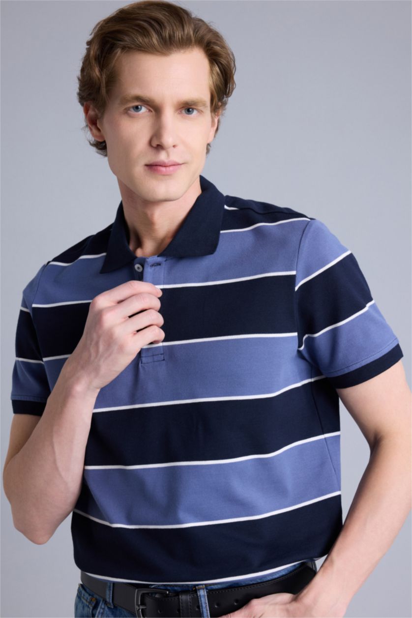 Erkek Lacivert Kısa Kollu Polo Tişört