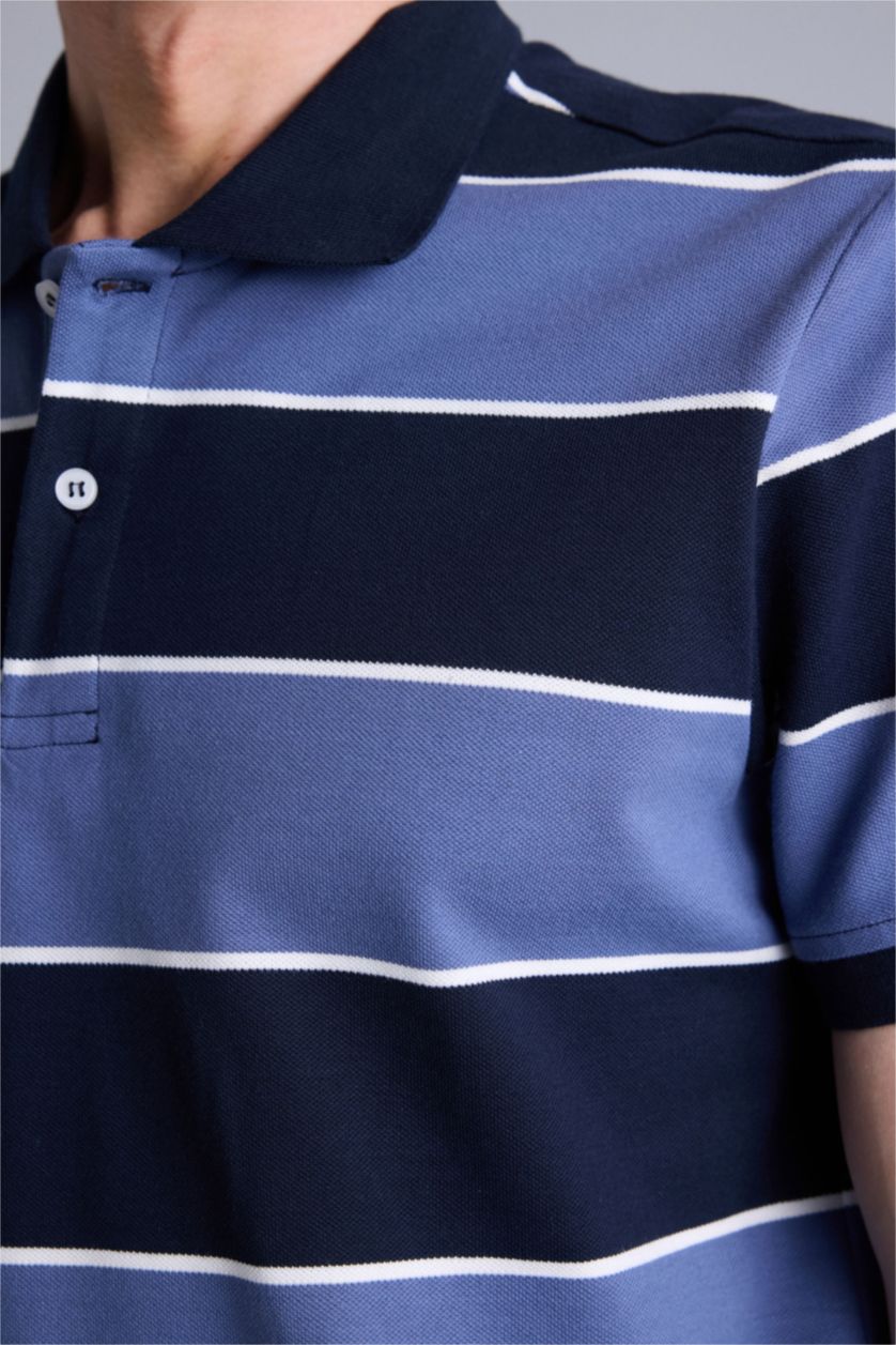 Erkek Lacivert Kısa Kollu Polo Tişört