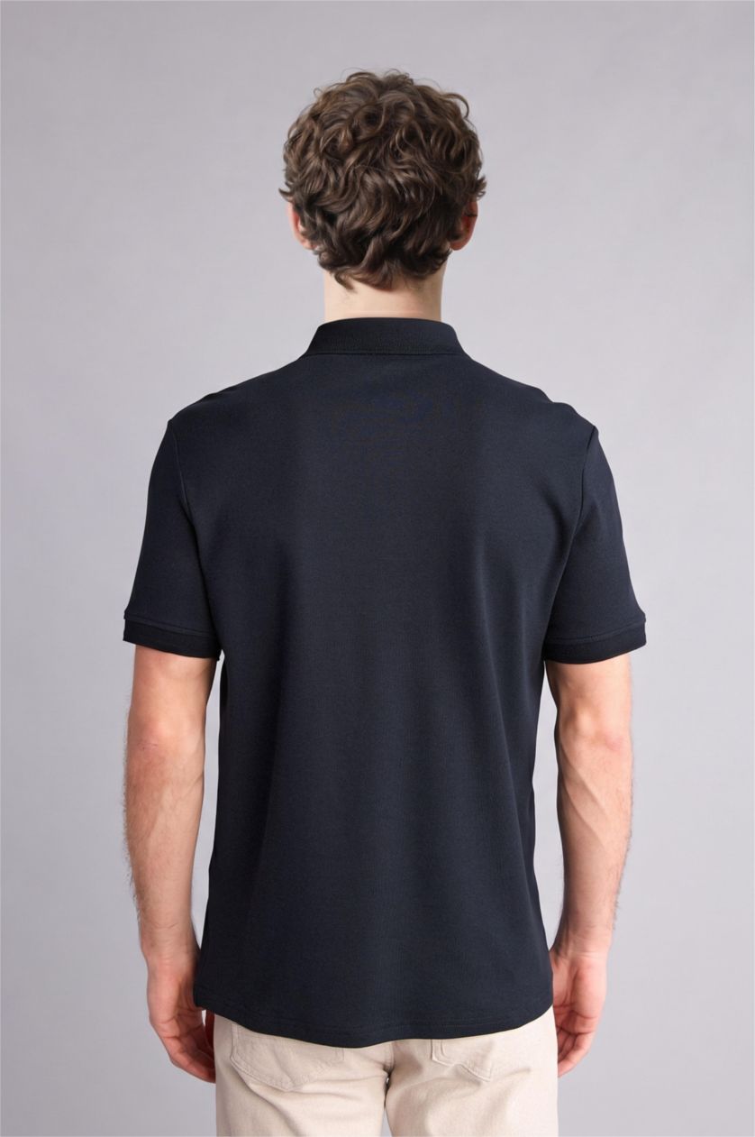 رجالي كحلي تيشيرت بولو قطن 100%