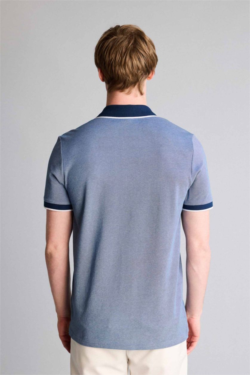 Erkek İndigo Kısa Kollu Polo Tişört