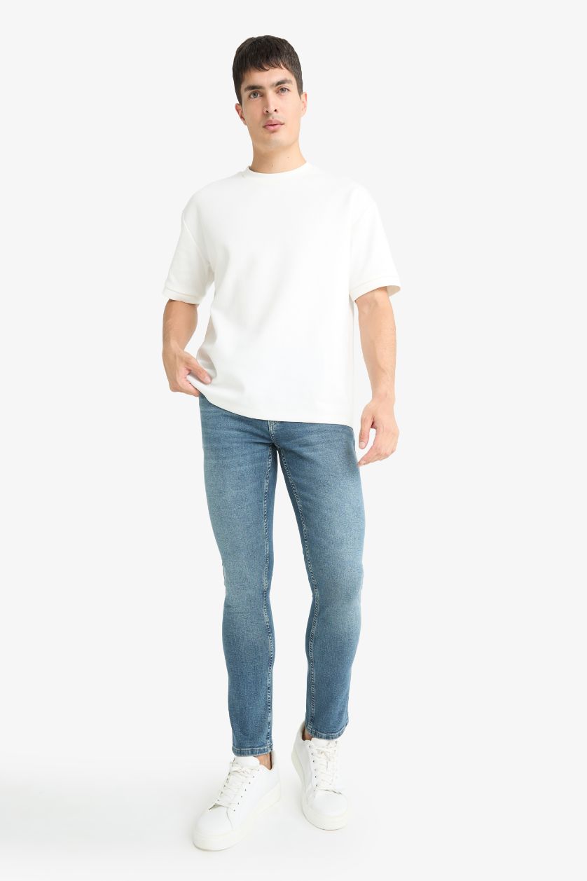 HOMME Vert Clair Jean Pedro slim taille normale à jambe étroites