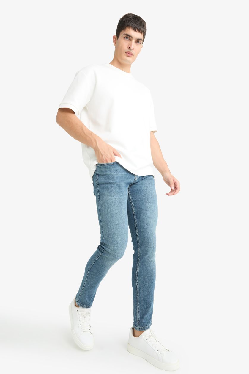 HOMME Vert Clair Jean Pedro slim taille normale à jambe étroites