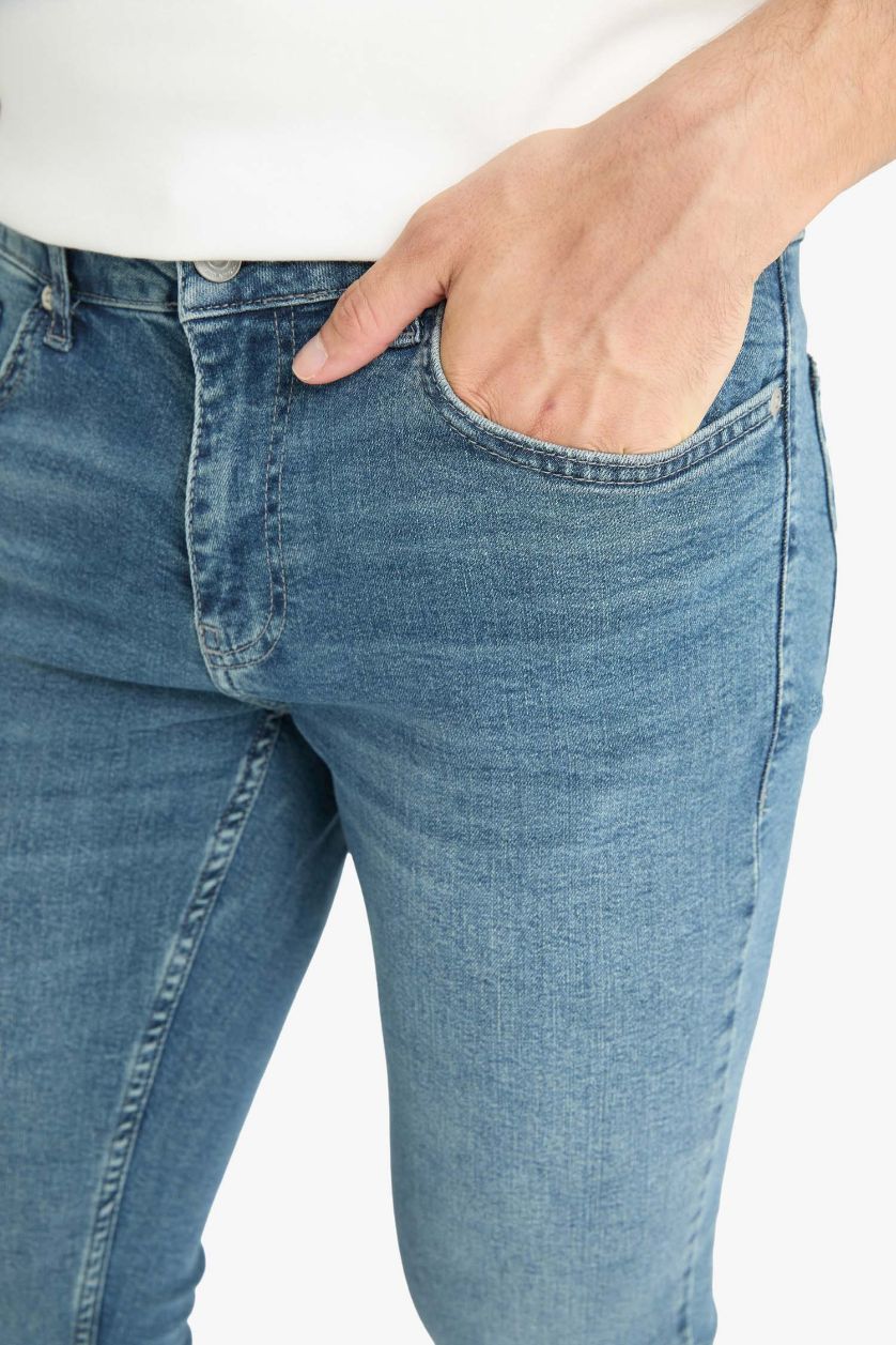 HOMME Vert Clair Jean Pedro slim taille normale à jambe étroites
