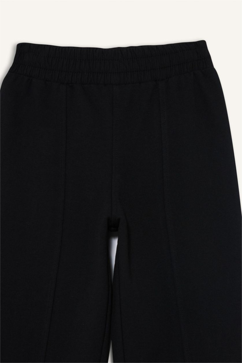 بنات أسود بنطرون بجامة رياضي بناتي باريل فيت بخصر مطاطي